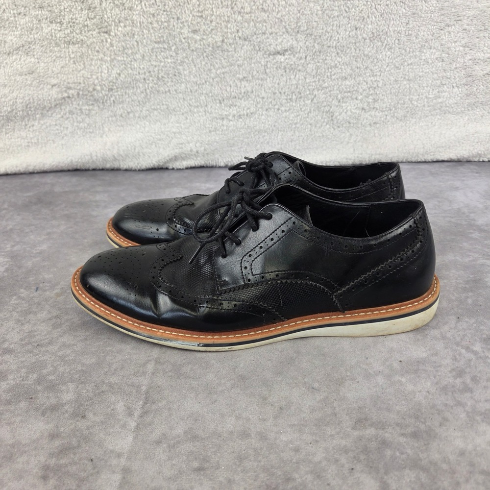 Steve Madden Madden Mens Black Wingtip Oxford Dress Shoes Ortholite Size 11